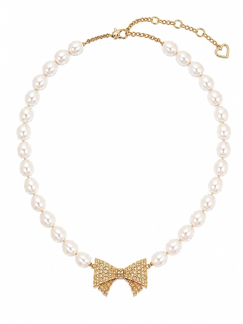 Kate Spade Wrapped in a Bow Pearl Necklace, Cream/Gold